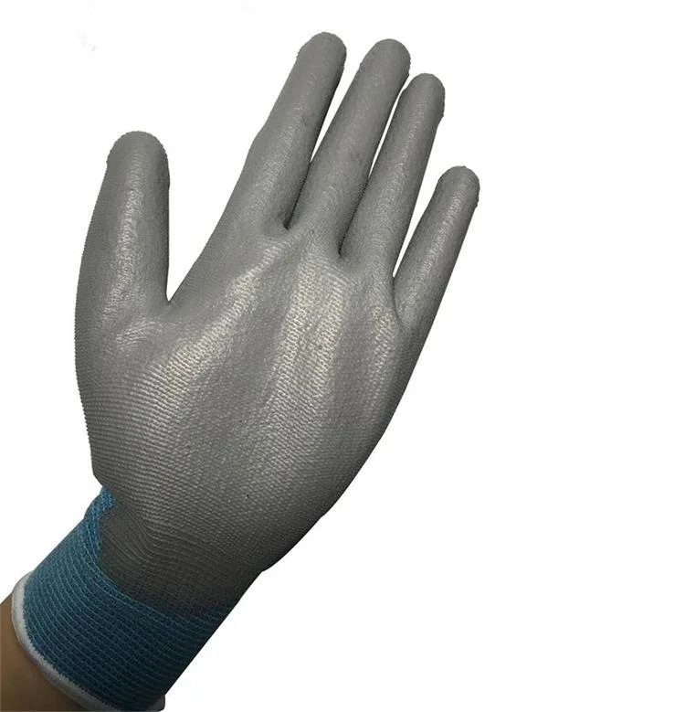 Competitive Price Durable Polyester Liner Anti Static ESD PU Palmfit Coated Gloves