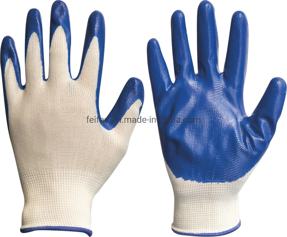 White Shell Anti-Static Hand Safe Palm Coating Nitrile Gloves