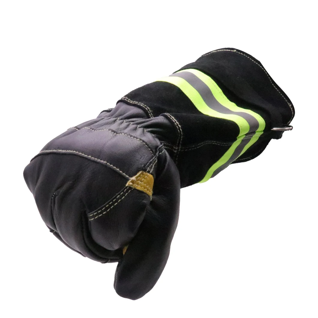Pri Full Grain Cowhide Leather Work Gloves Construction Site Gloves Turnout Gear Firefighter Glove