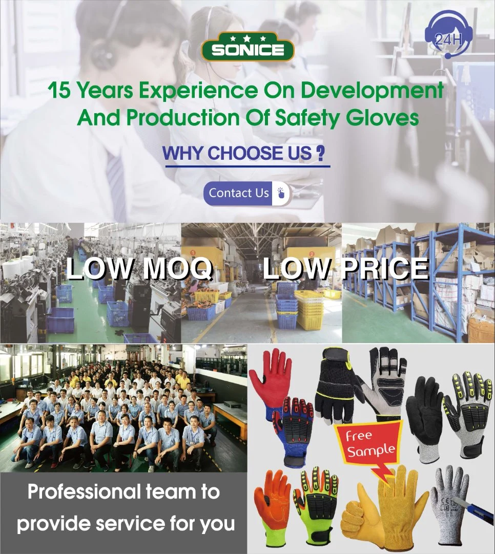 Sandy Nitrile Hppe Oilfield TPR Knuckle Protection Cut Resistant Mechanical Working Anti Impact Gloves