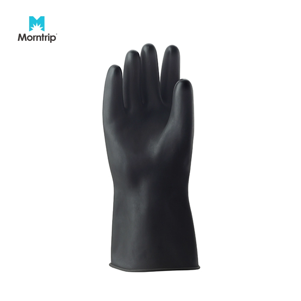High Quality Non Allergic Anti-Acid En388 Chemical Heavy Duty Strong Abrasion Resistant Rubber Gloves