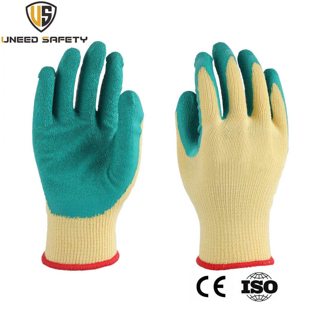 Rubber Gloves13G Shell Homemade Red Latex Coated Crinkle Safety Work Gloves Personal Protective Equipment