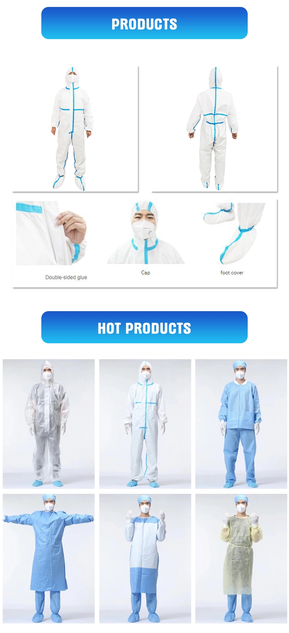 Factory Supply Professional Disposable Medical Protective Clothing Personal Protective Equipment