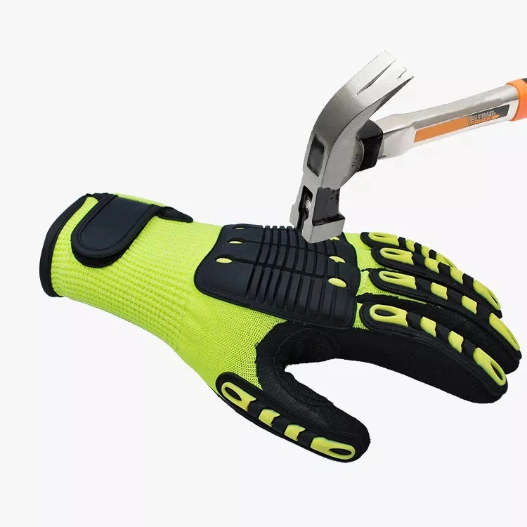 Sandy Nitrile Hppe Oilfield TPR Knuckle Protection Cut Resistant Mechanical Working Anti Impact Gloves