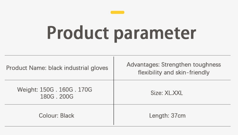 Diamond Texture Latex Black Gloves with Vein Waterproof Chemical Resistance Rubber Industrial Safety Gloves Guantes