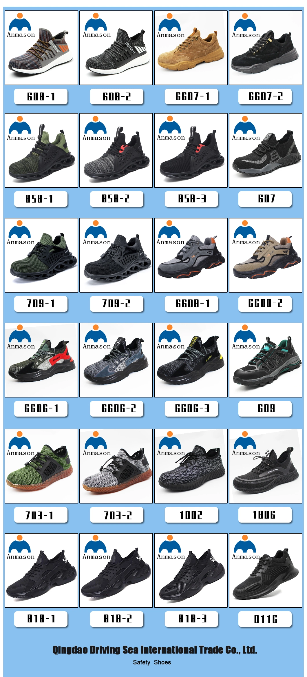 Safety Shoes Casual Industrial Protection Plastic Toe Safety Shoes for Men