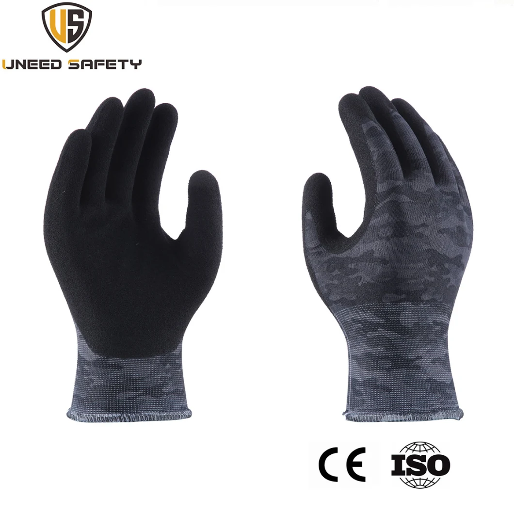 Rubber Gloves13G Shell Homemade Red Latex Coated Crinkle Safety Work Gloves Personal Protective Equipment