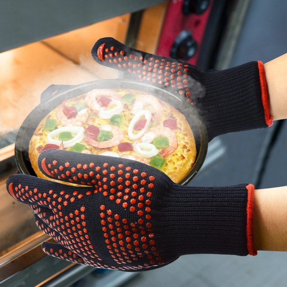 33cm Natural Heat Resistant BBQ Safety Glove, Firefighter Gloves