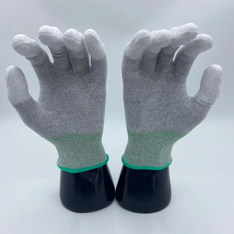Wholesale Cheap Anti Static Finger Dipping PU Coated Work Hand Gloves Safety Working Gloves