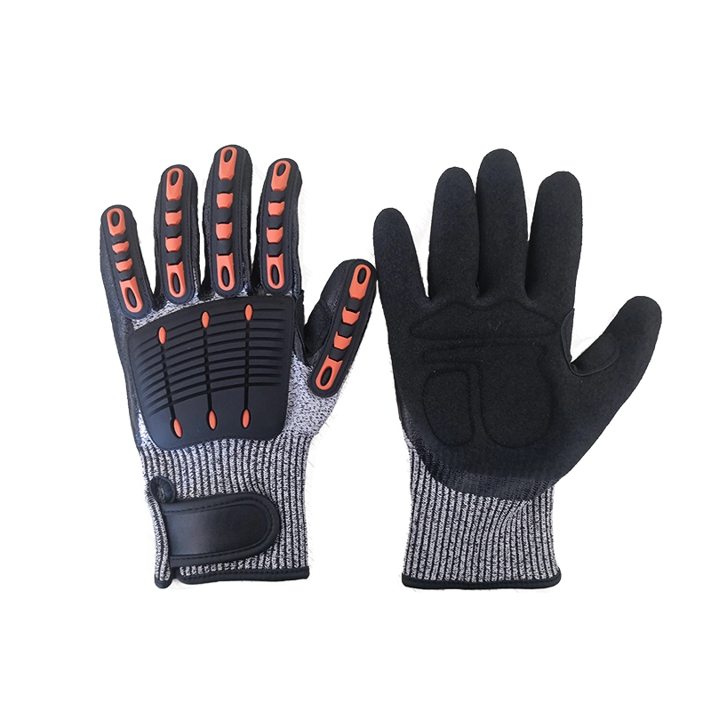 Industrial Grade Anti Impact TPR Protection Power Grip Cut Resistant Glove Nitrile Coated