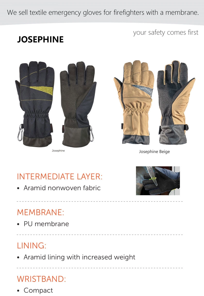 Firefighter&prime;s Rescue Gloves Made of Aramid Non-Woven Fabric Fireproof Waterproof Flame Retardant and Cut-Proof