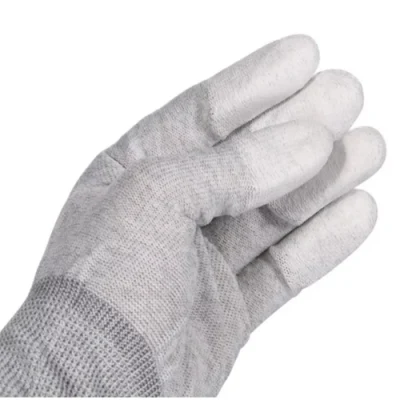 Nylon Carbon Fiber PU Coated Finger Tip Fit Anti-Static ESD Gloves