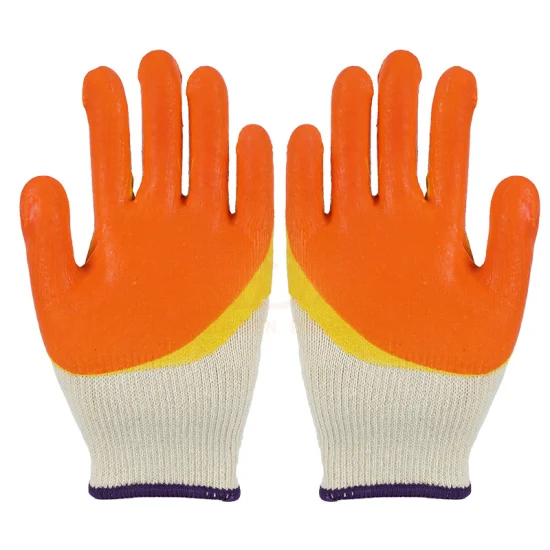 13 Gauge Nylon Polyester Latex Coated Crinkled Palm Work Gloves