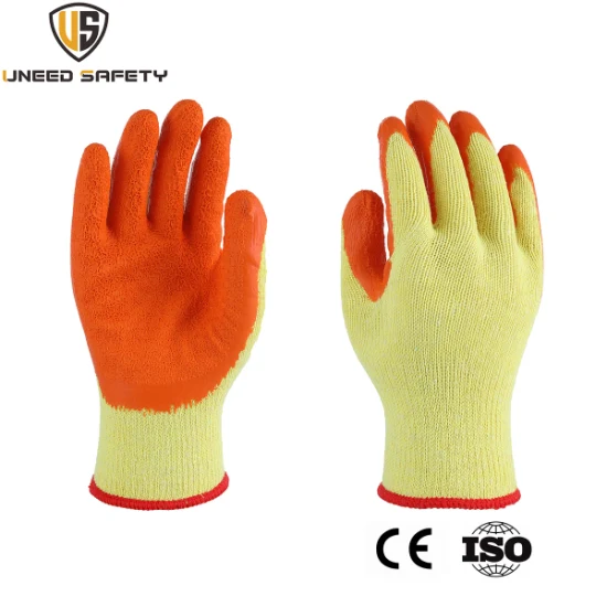 13 Gague Homemade Red Latex Coated Crinkle Safety Work Gloves Personal Protective Equipment