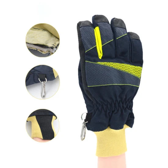 4-Layer Design Breathable Aramid Fabric Heat Resistant Flame Retardant Josephine Beige Firefighter Safety Gloves