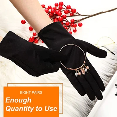 100% Polyester Microfiber Fabric White Black Jewelry Polishing Anti-Static Gloves