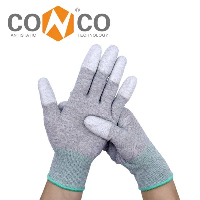 Wholesale Cheap Flexible Anti Static Assembly PU Finger Tip Coated ESD Gloves
