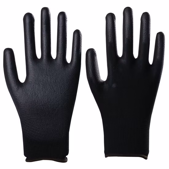 Grey PU Coated Personal Protection Anti Static PU Gloves for Gardening Safety Glove