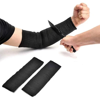 Puncture Proof Guard Bracers Abrasion Safety Black Cut Resistant Long Sleeves