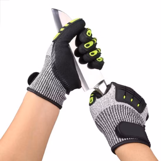 Industrial Grade Anti Impact TPR Protection Power Grip Cut Resistant Glove Nitrile Coated
