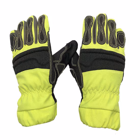 Synthetic Leather Heat Insulation Firefighter Protective Fire Proof Firefighting Firemen Gloves