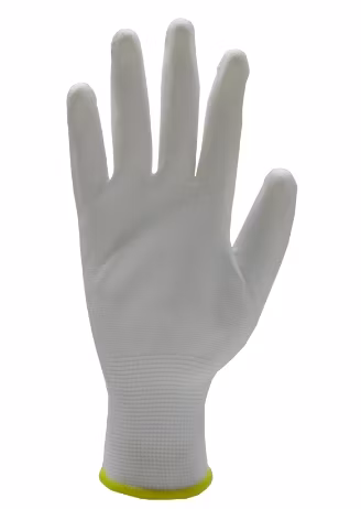 13G White Anti-Static Carbon Fiber PU Coated Tear Resistant Protective Gloves