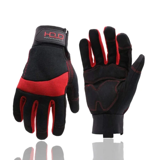 Pri En388 Certified Hi-Viz Safety Construction Padded Vibration-Resistant Mechanic Gloves